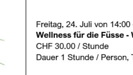 Sommer im Haubu-Huus - "Wellness für die Füsse, Wohlfühl-Massage" | © Verein mitenand-fürenand